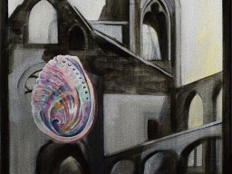 An empty shell, 40/60, acrylics/canvas, 2023